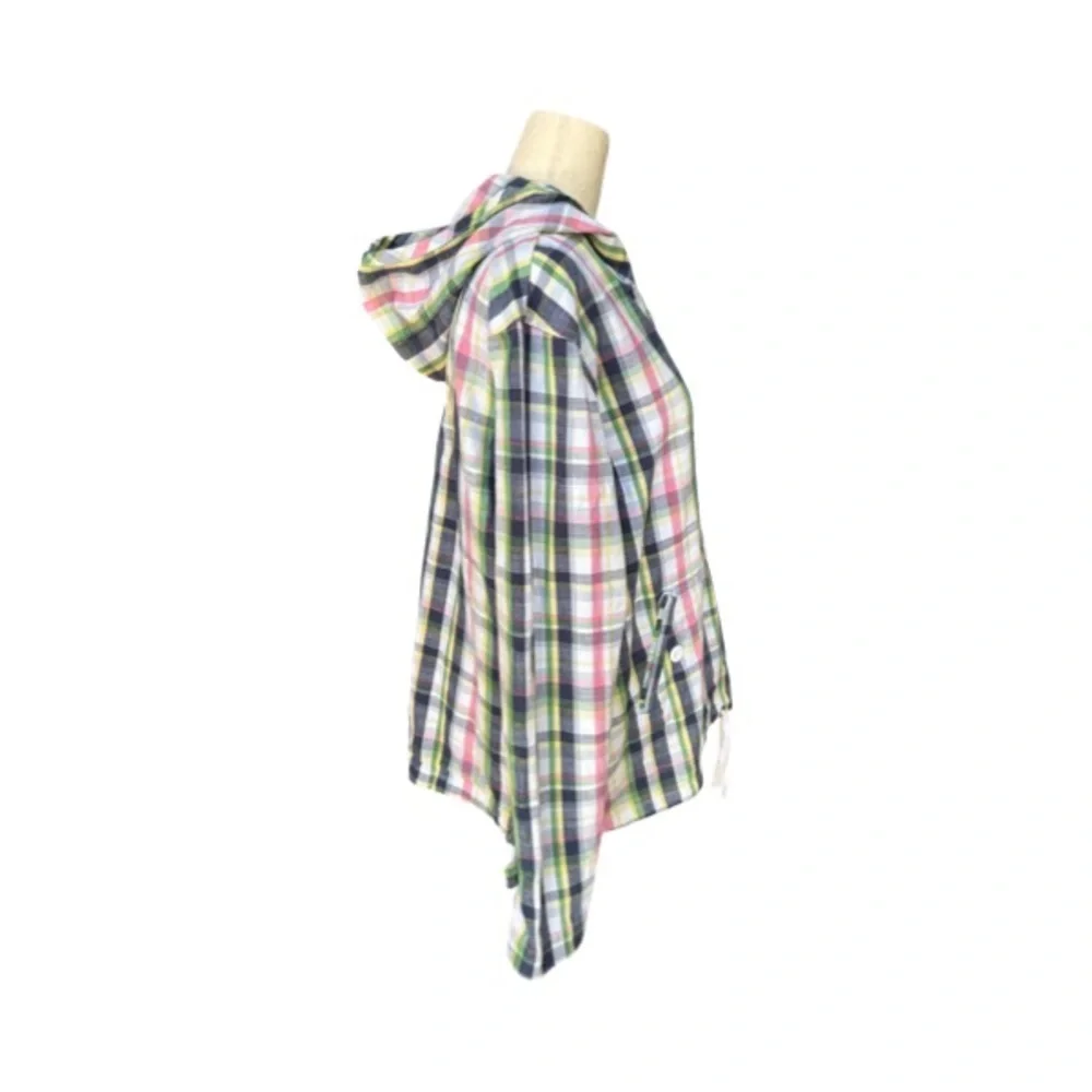 Merona Womens Cotton Plaid Pullover Jacket Size Large - Picture 4 of 7